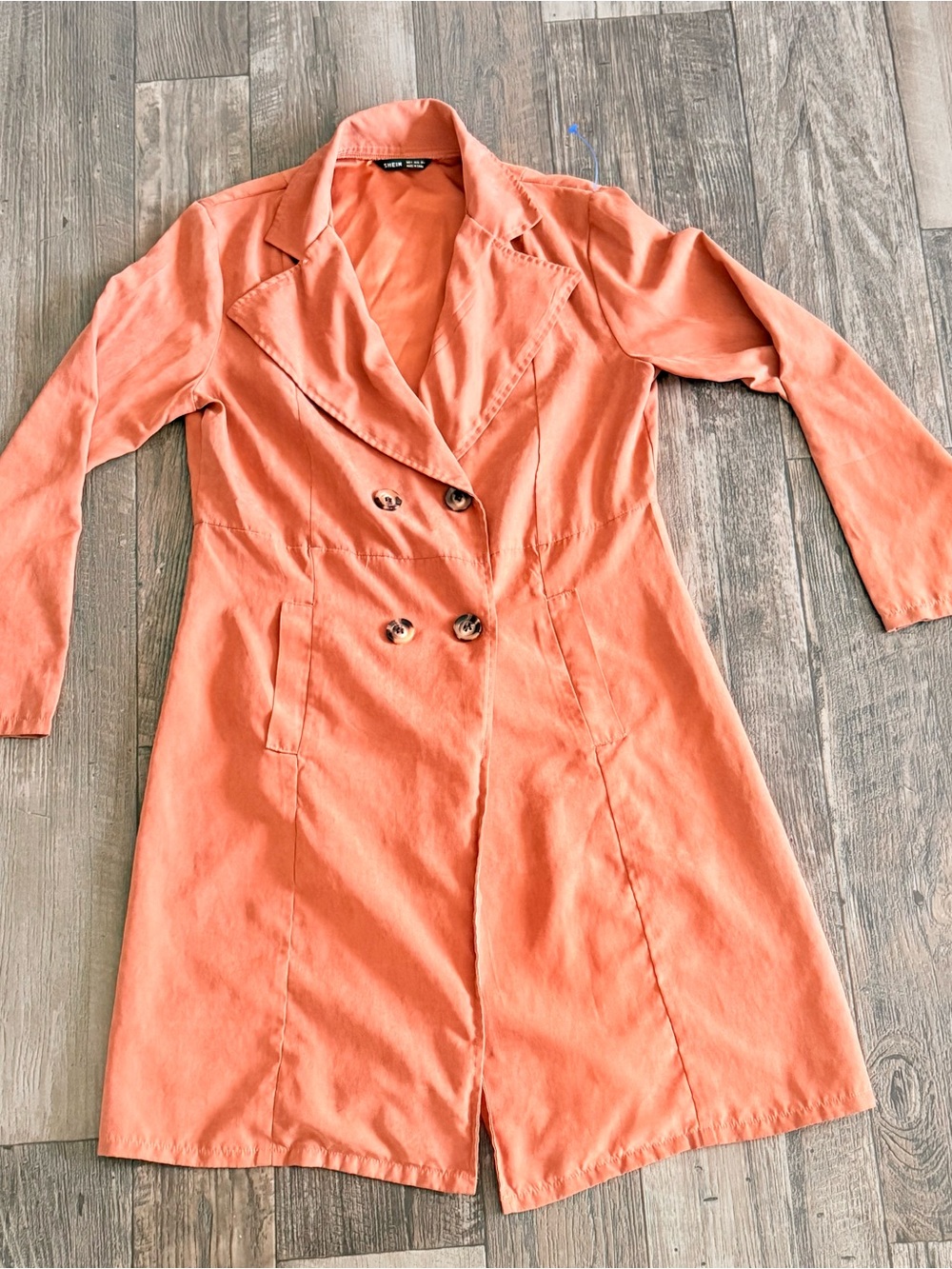 Women’s Double-Breasted Coral Trench Coat